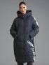 Damen Jacke Winter Oversize mit Kapuze – Gepolstert, Lang Maschinenwaschbar